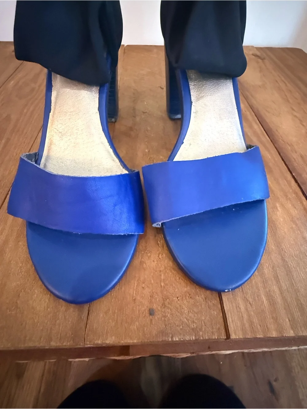 Seychelles & Corey Lynn Calter Black & Blue Heels. Size 7.